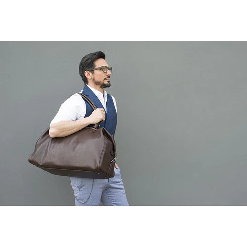 Barber Shop Duffle Camera Bag "Cesar Cut" - Dark Brown - Image 3