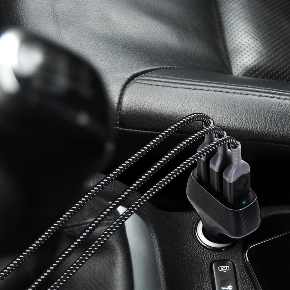 Bonelk Carbon Series Car Charger - 3 x USB-A, 36W (Black) - Image 4