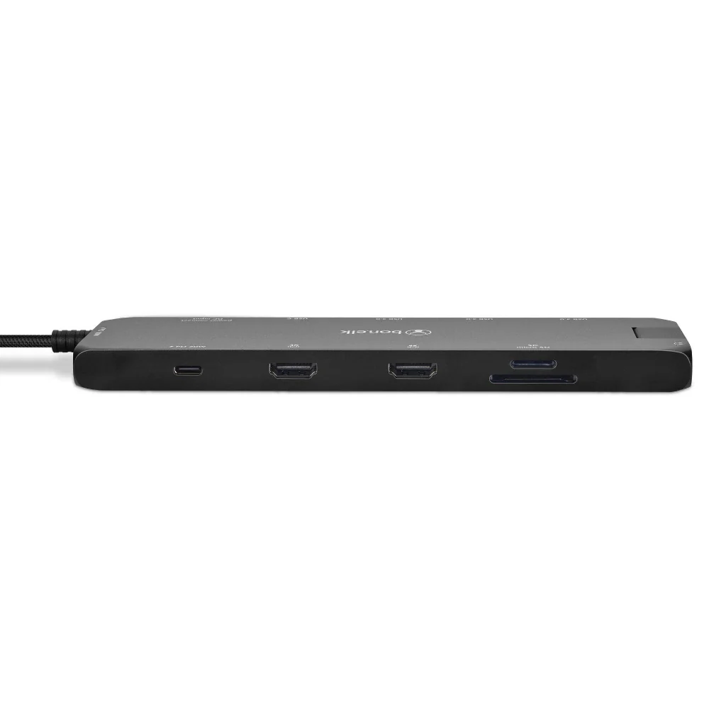 Bonelk Long-Life USB-C to 12-in-1 Multiport Powered Hub - Black - Image 4