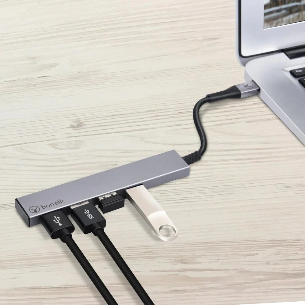 Bonelk Long-Life USB-C to 4 Port USB 3.0 Slim Hub - Image 24