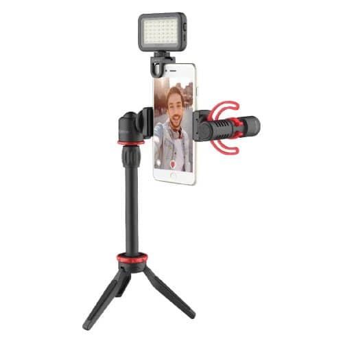 BOYA BY-VG350 Vlogging Kit 2 incl. Mini Tripod, BY-MM1+ Mic, LED Light & Cold Shoe Mount - Image 3