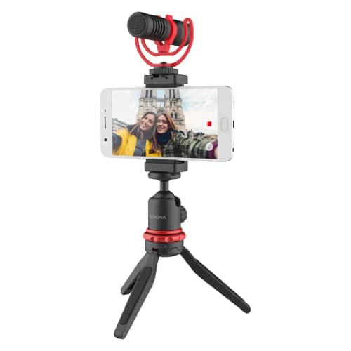 BOYA BY-VG350 Vlogging Kit 2 incl. Mini Tripod, BY-MM1+ Mic, LED Light & Cold Shoe Mount - Image 4