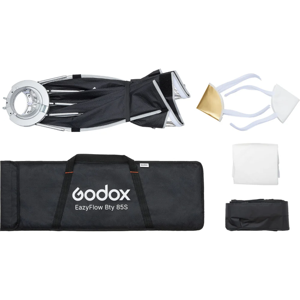Godox EazyFlow Bty 85cm Collapsible Beauty Dish with Bowens Mount (Black/Silver) - Image 9
