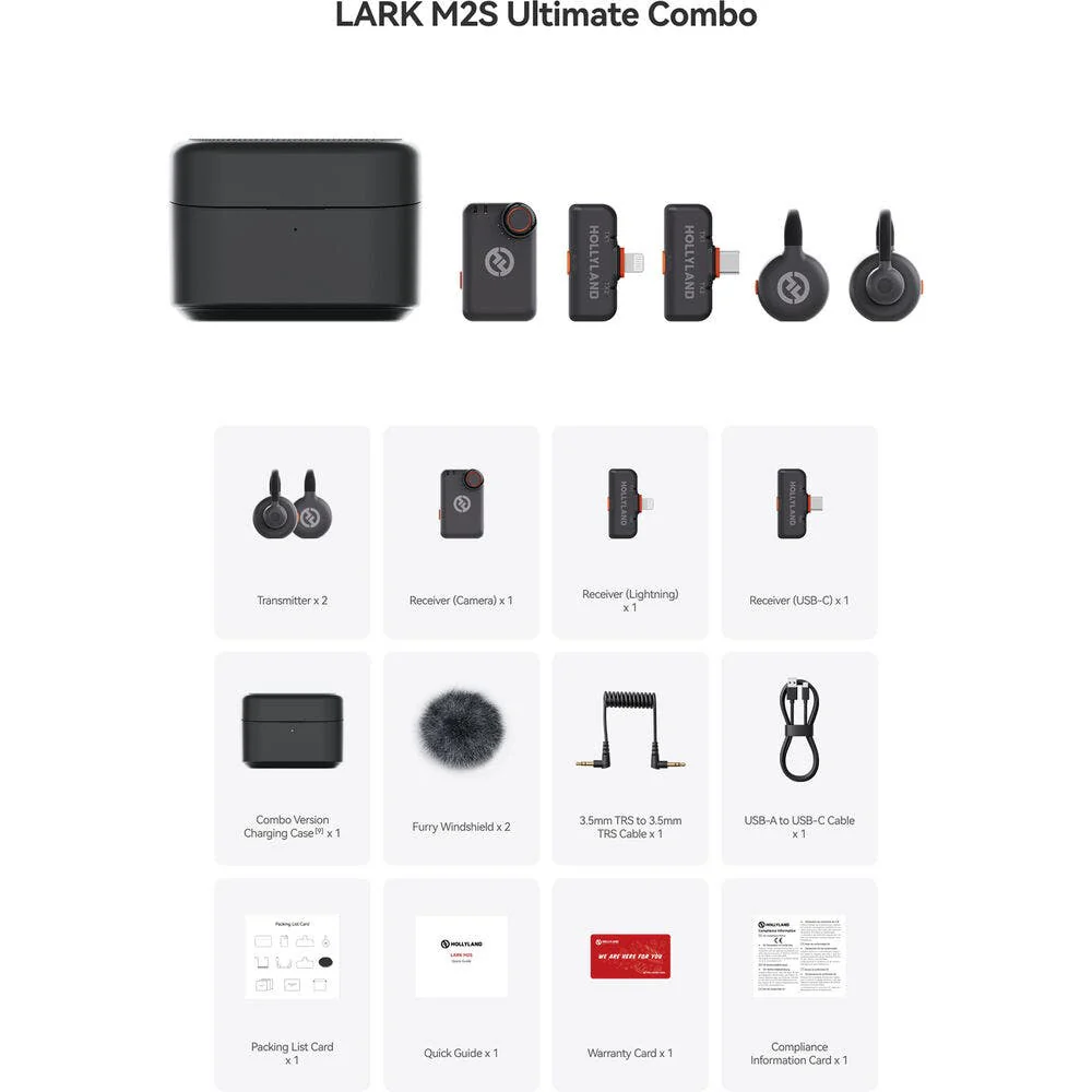 Hollyland Lark M2S Duo Wireless Microphone Ultimate Combo Kit (2 x TX + 3 x RX) - Image 2