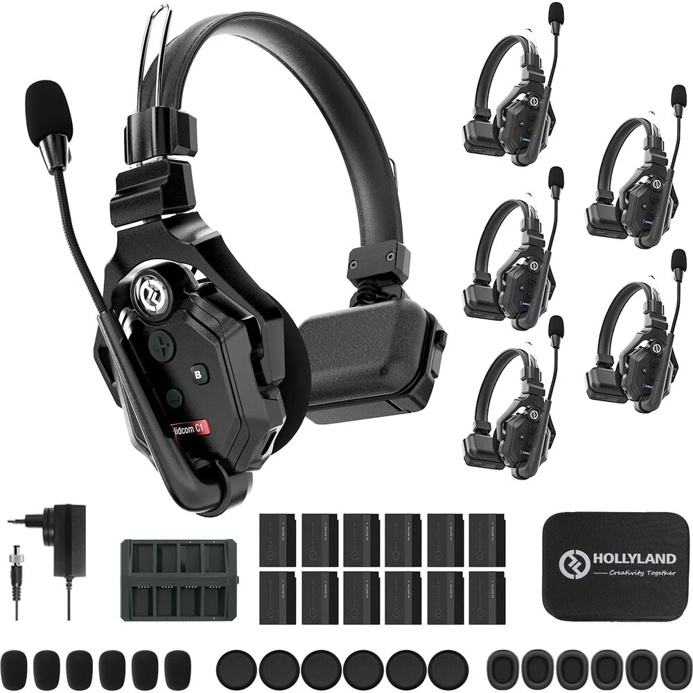 Hollyland Solidcom C1 Pro-6S Full-Duplex ENC Wireless Intercom System with 6 Headsets (1.9 GHz) - Image 6