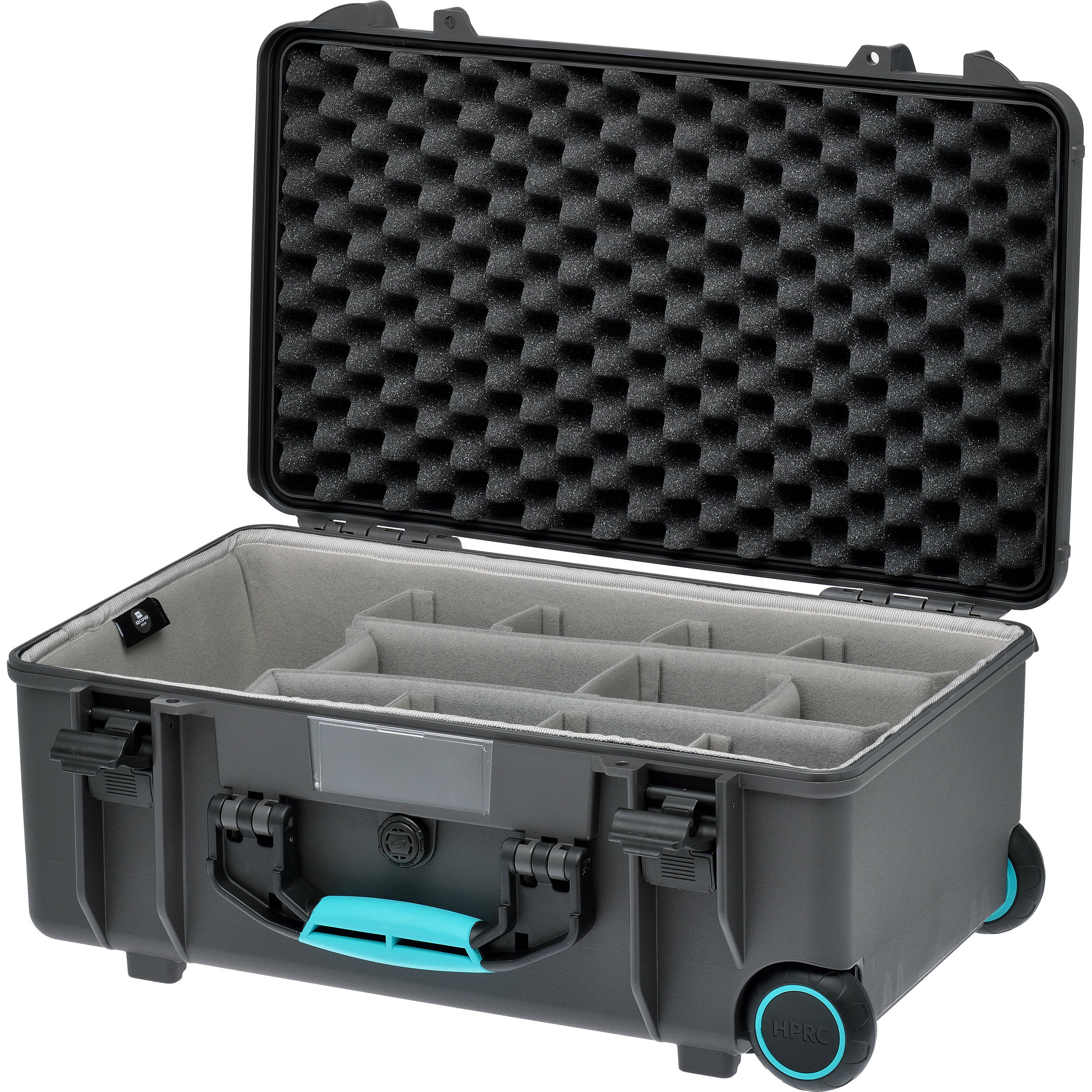 HPRC 2550W - Wheeled Hard Case + Second Skin Liner & Divider Kit (GREY/TURQUOISE) - Image 4