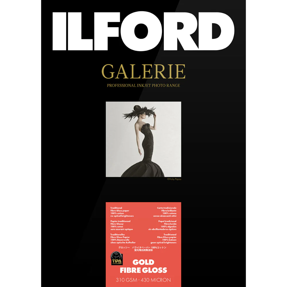 Ilford Gold Fibre Gloss Pages 21x21 (210mm x 245mm) - Square 25 Sheets