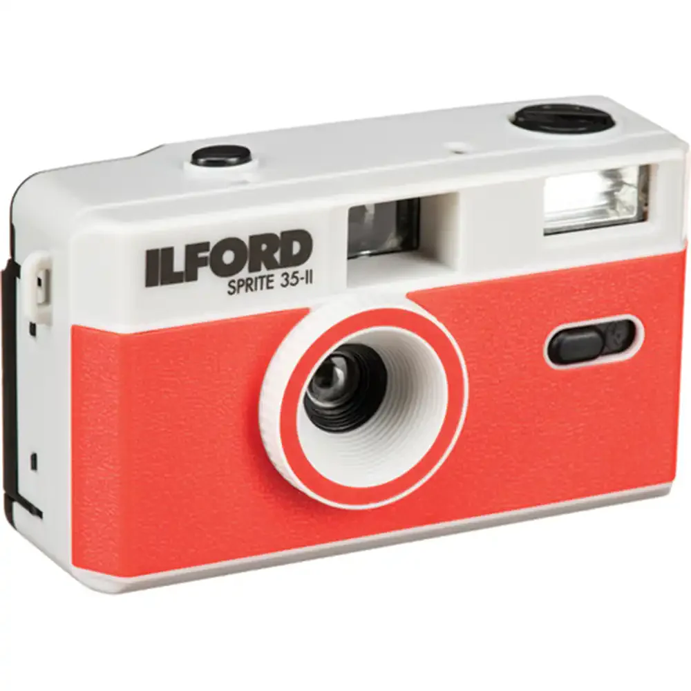 Ilford Sprite35-II Reusable Camera - Silver & Red - Image 2