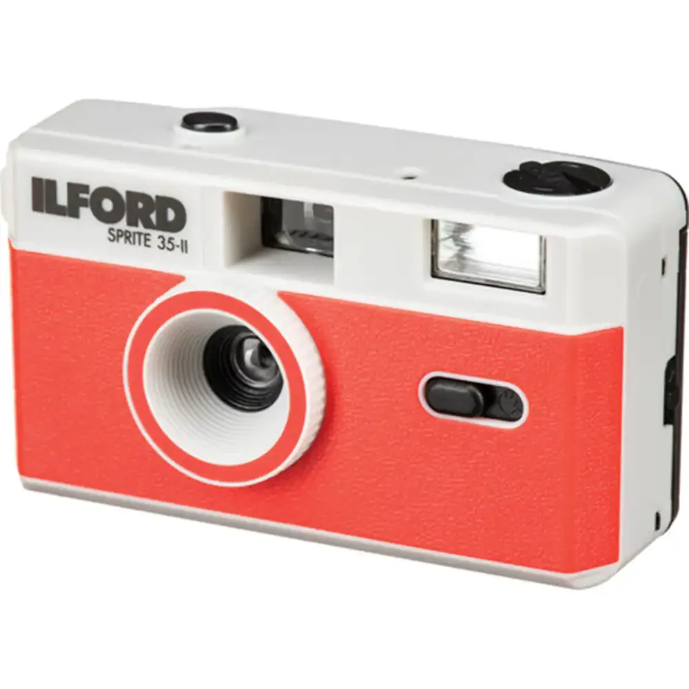 Ilford Sprite35-II Reusable Camera - Silver & Red - Image 3