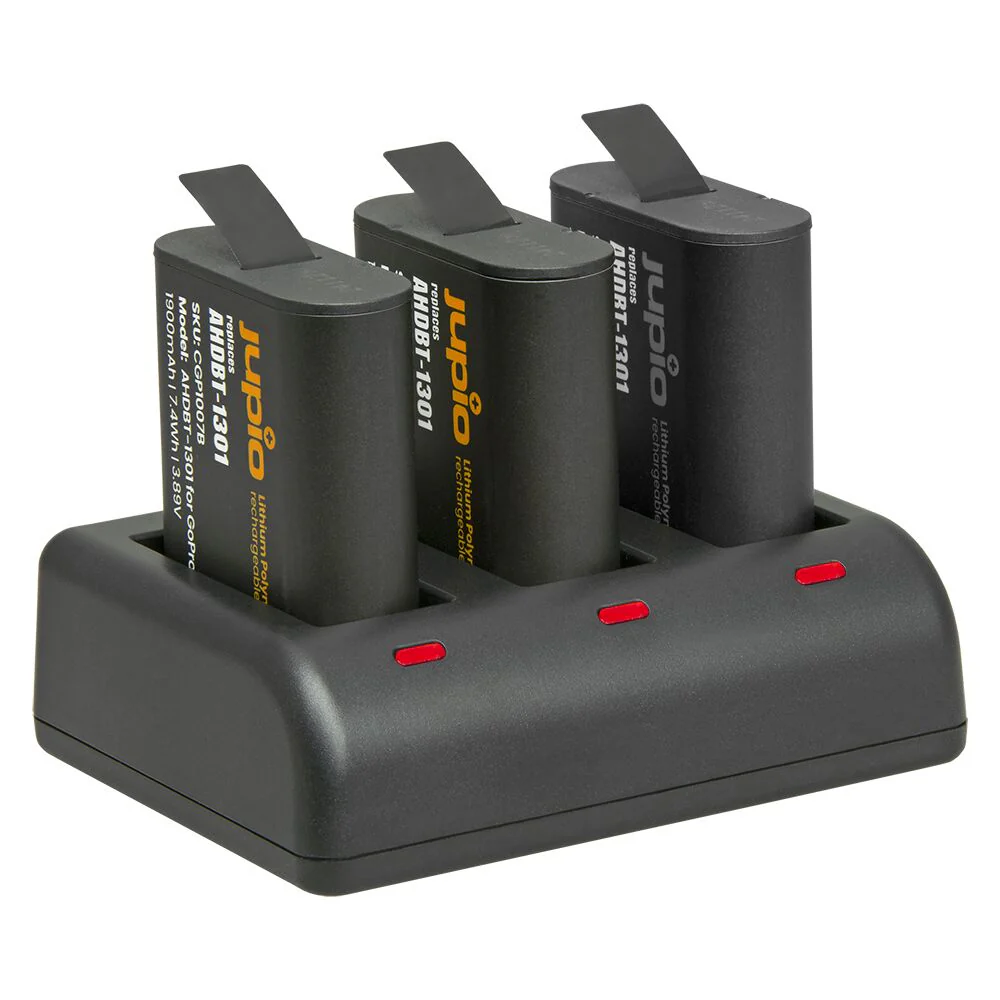 Jupio GoPro Hero 13 Value Pack: 2 x AHDBT-1301 Batteries & Triple Charger