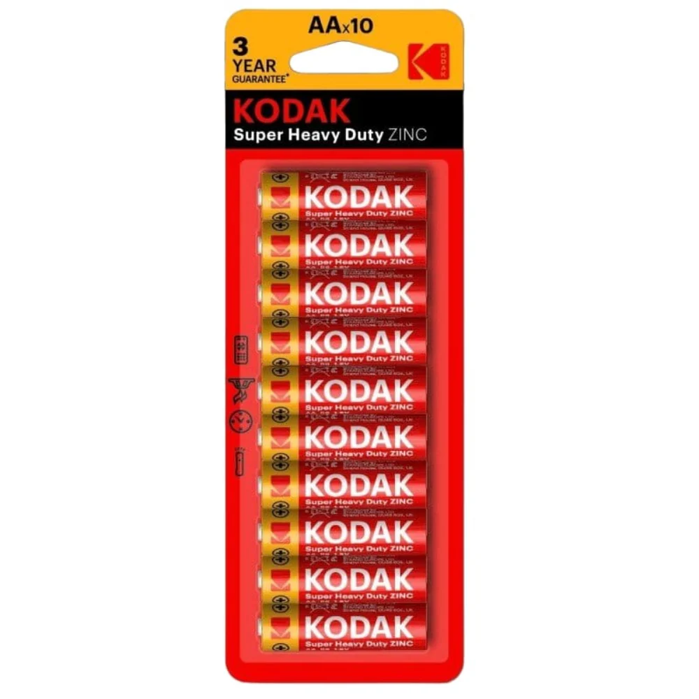 Kodak Batteries Super Heavy Duty Zinc AA 10 Pack