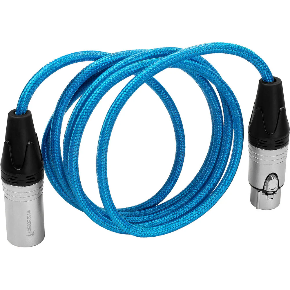 Kondor Blue 3-Pin XLR Male to 3-Pin XLR Female Audio Cable (5') - Image 2