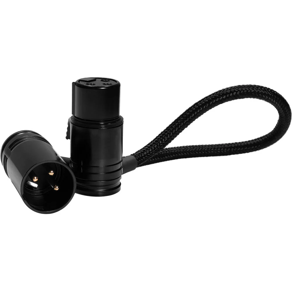 Kondor Blue Straight Low-Profile Right-Angle XLR Cable (8", Black) - Image 2