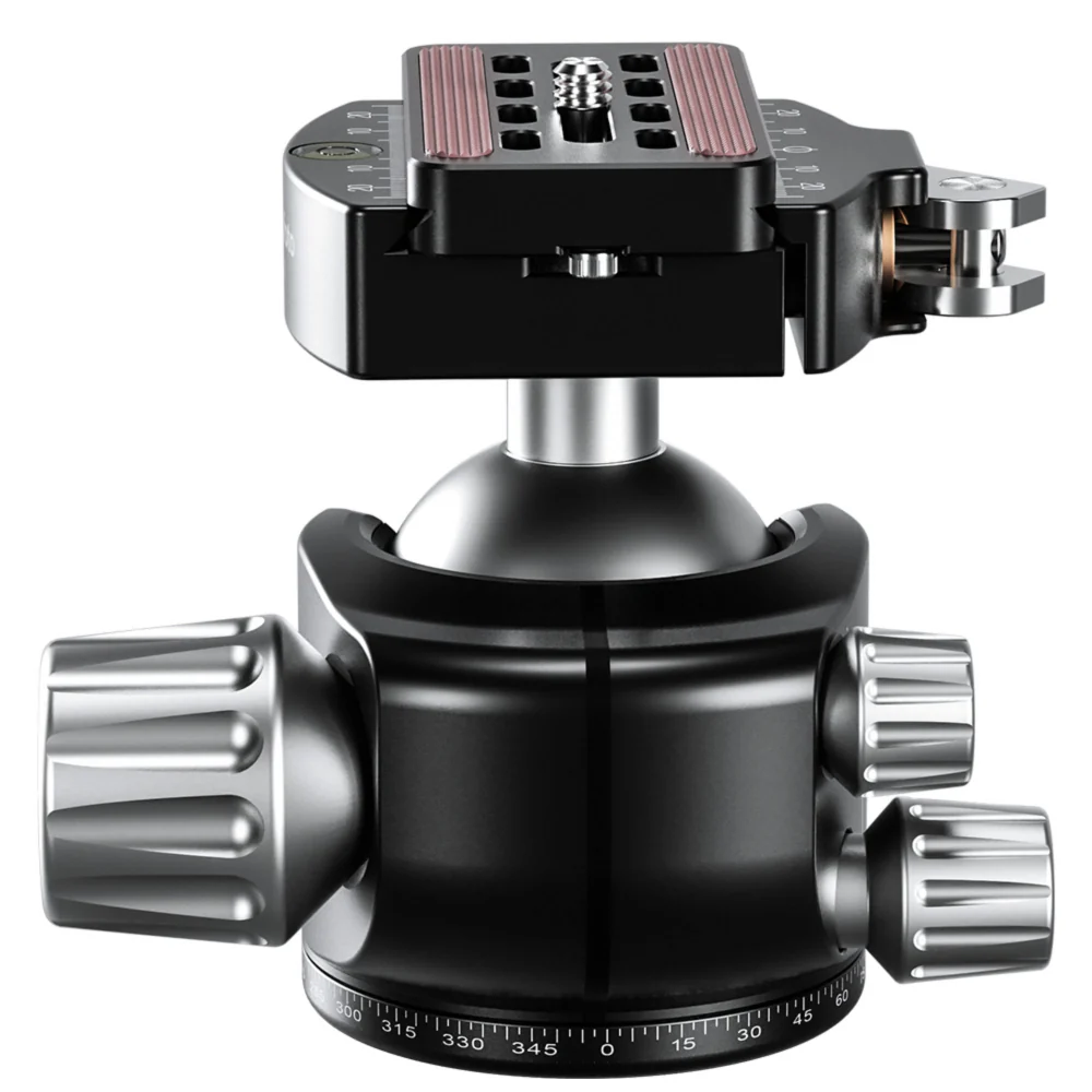 Leofoto LH-47LR 47mm Low Profile Ball Head with LR-60 Quick Release Lever Clamp and QP-70N Plate - Image 4