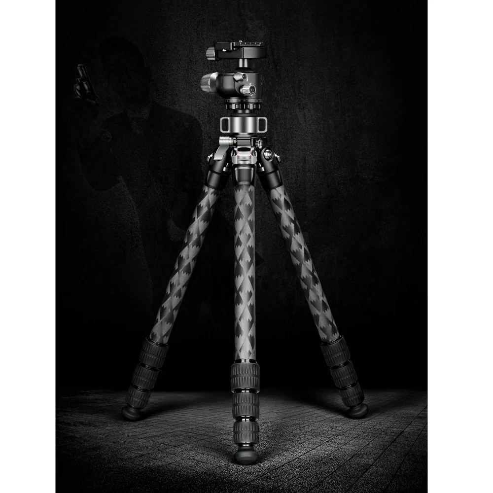 Leofoto LQ-324C Mr.Q Series 4 Section Carbon Fibre Tripod with LH-40LR (Lever Release) Ball Head - Image 6