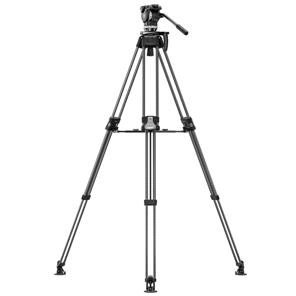 Leofoto LVF-163C+FH-10 Professional Carbon Fibre Video Tripod with Fluid Video Head - Image 2
