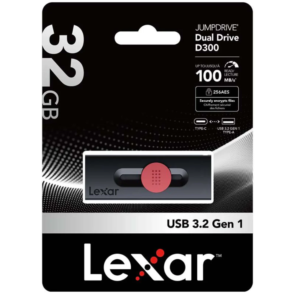 Lexar JumpDrive 32GB Dual Drive D300 USB 3.2 Gen 1 Type-C Capacity