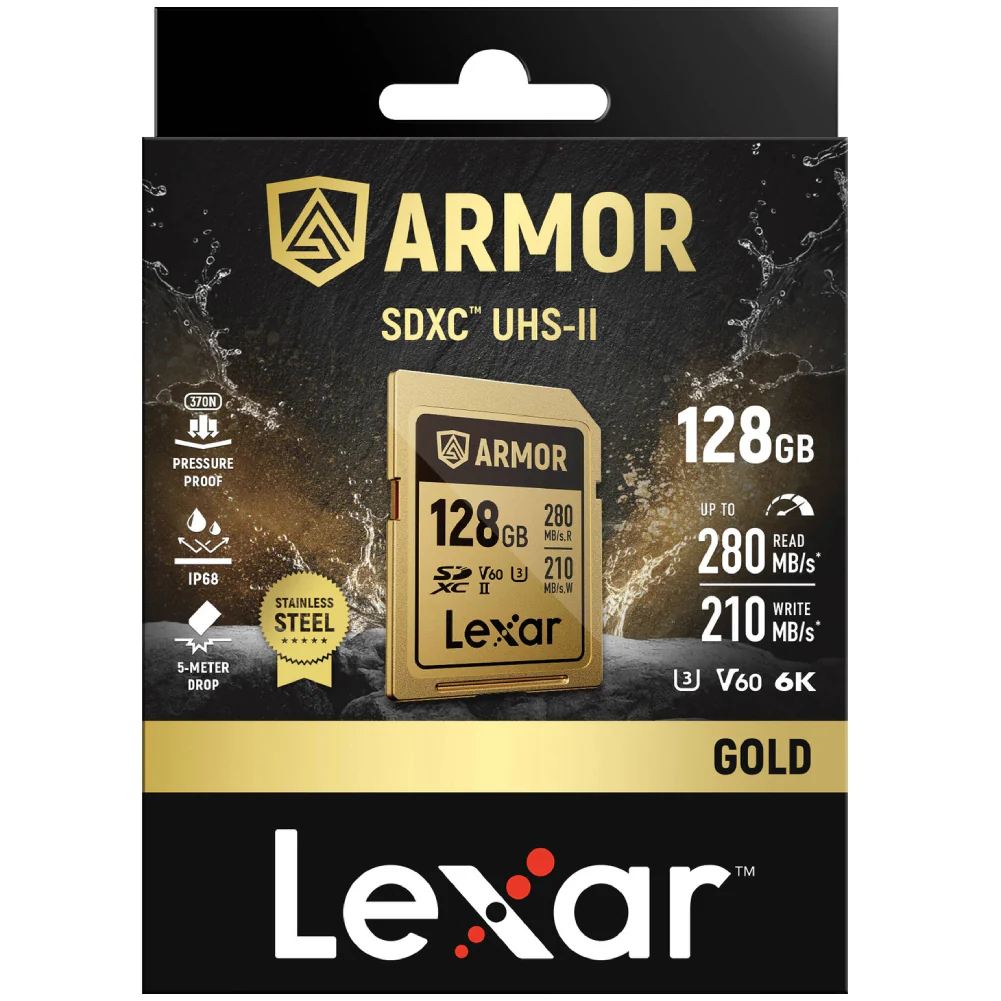 Lexar Armor Gold 128GB SDXC UHS-II 280MB/s Memory Card - V60 - Image 6