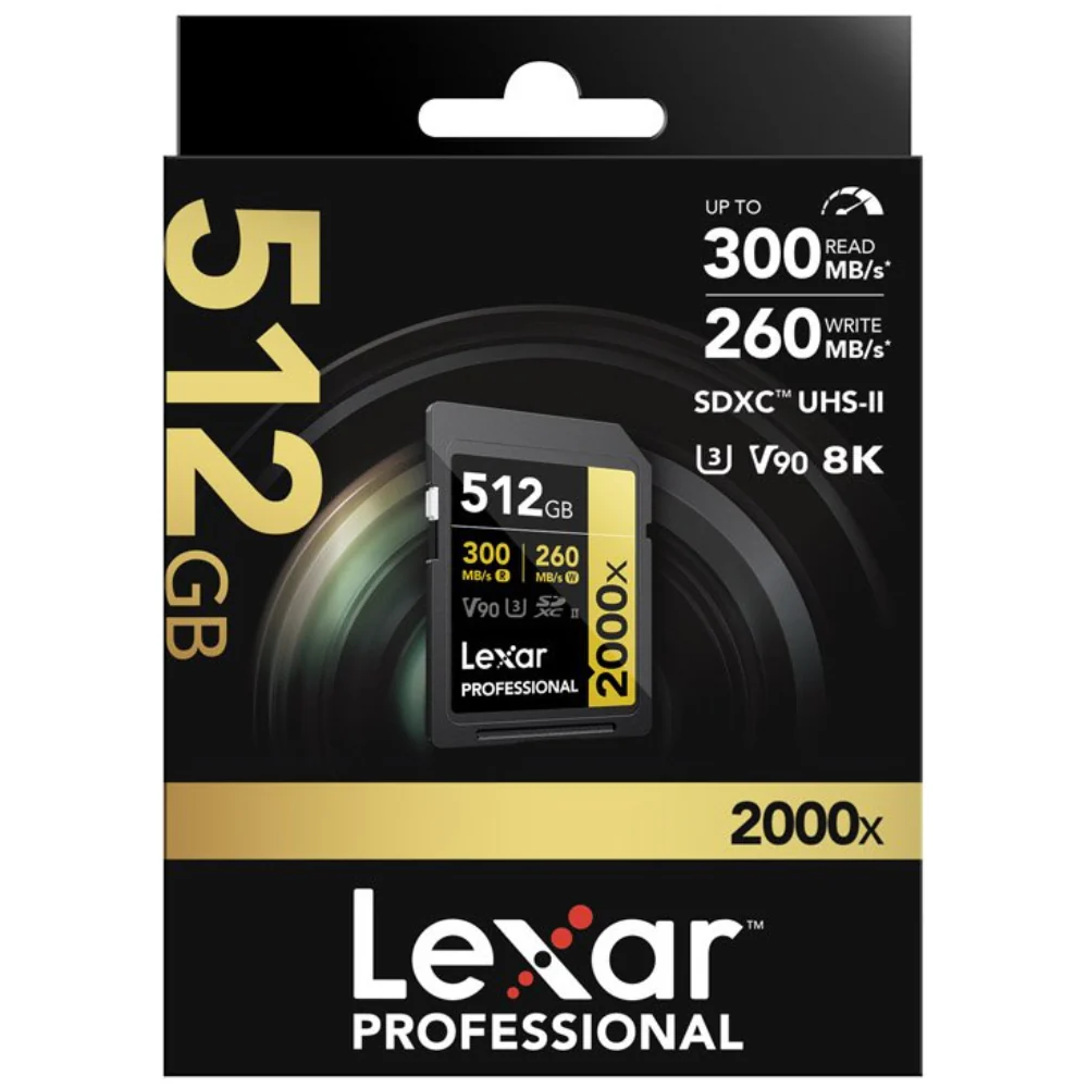 Lexar Professional Gold 512GB SDXC UHS-II 300MB/s Memory Card - V90