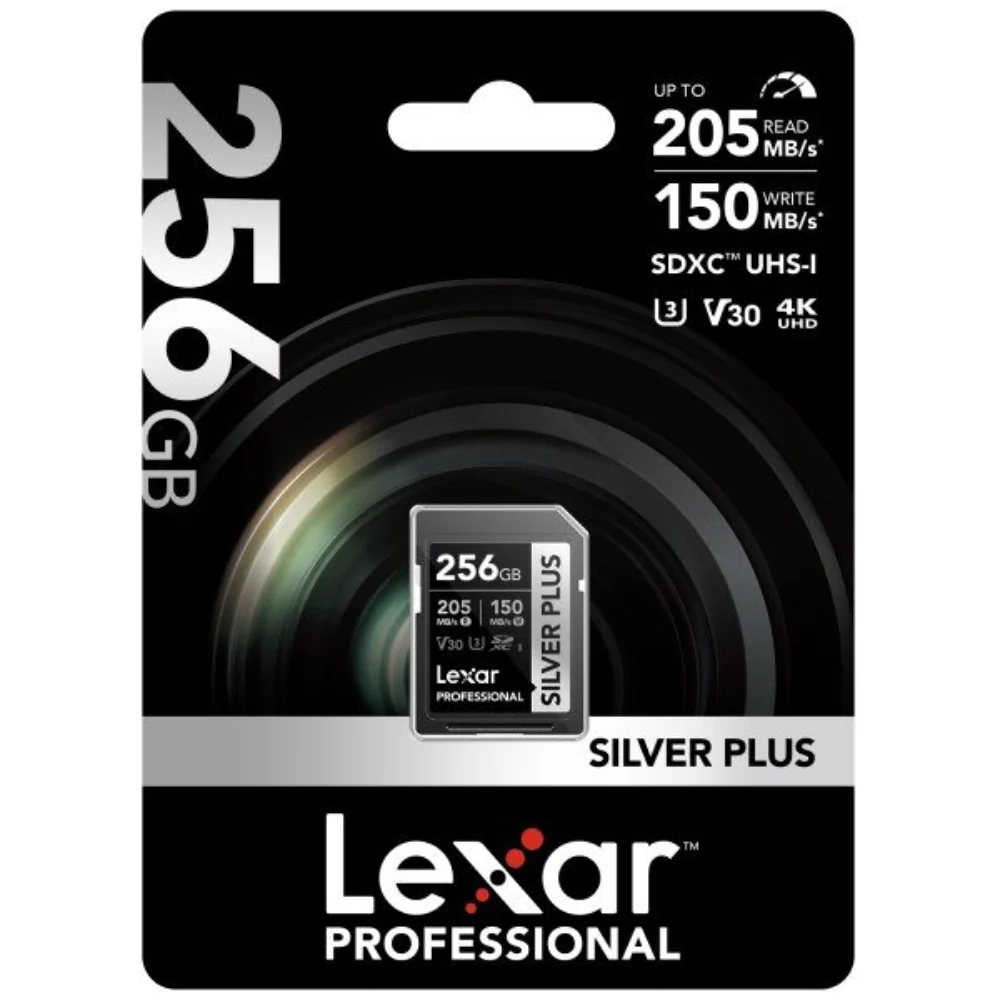 Lexar Professional Silver Plus 256GB SDXC UHS-I 205MB/s Memory Card - V30
