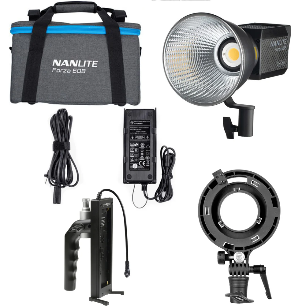 Nanlite Creative Light Kit, including a Forza 60B, Softbox, Grid, Projector attachment, Pavotube 6C and Stand - Image 2