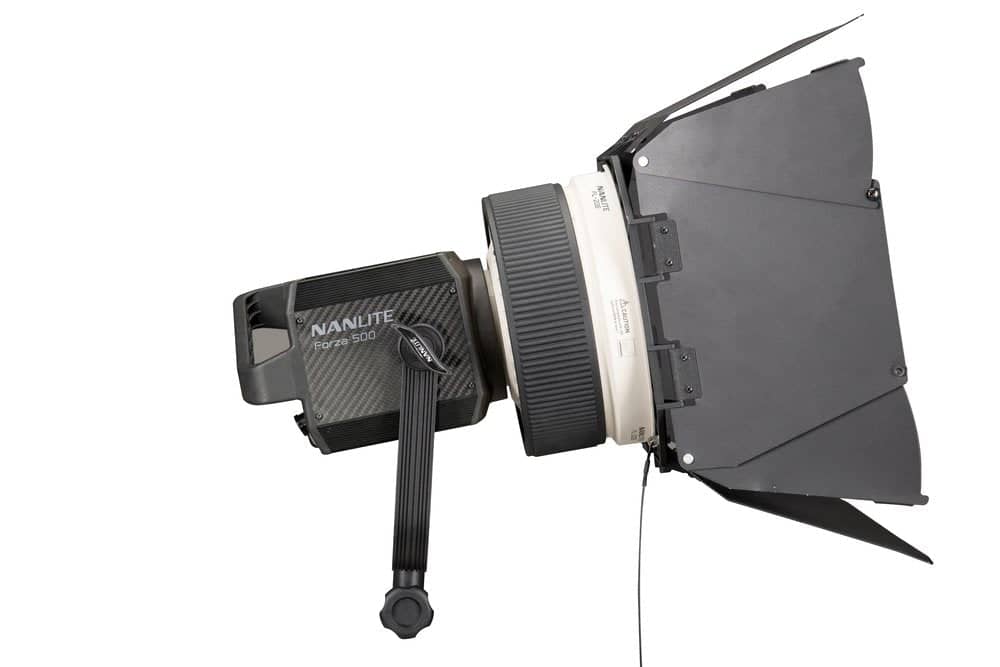 Nanlite Forza 500 Fresnel adaptor and Barn doors - Image 2