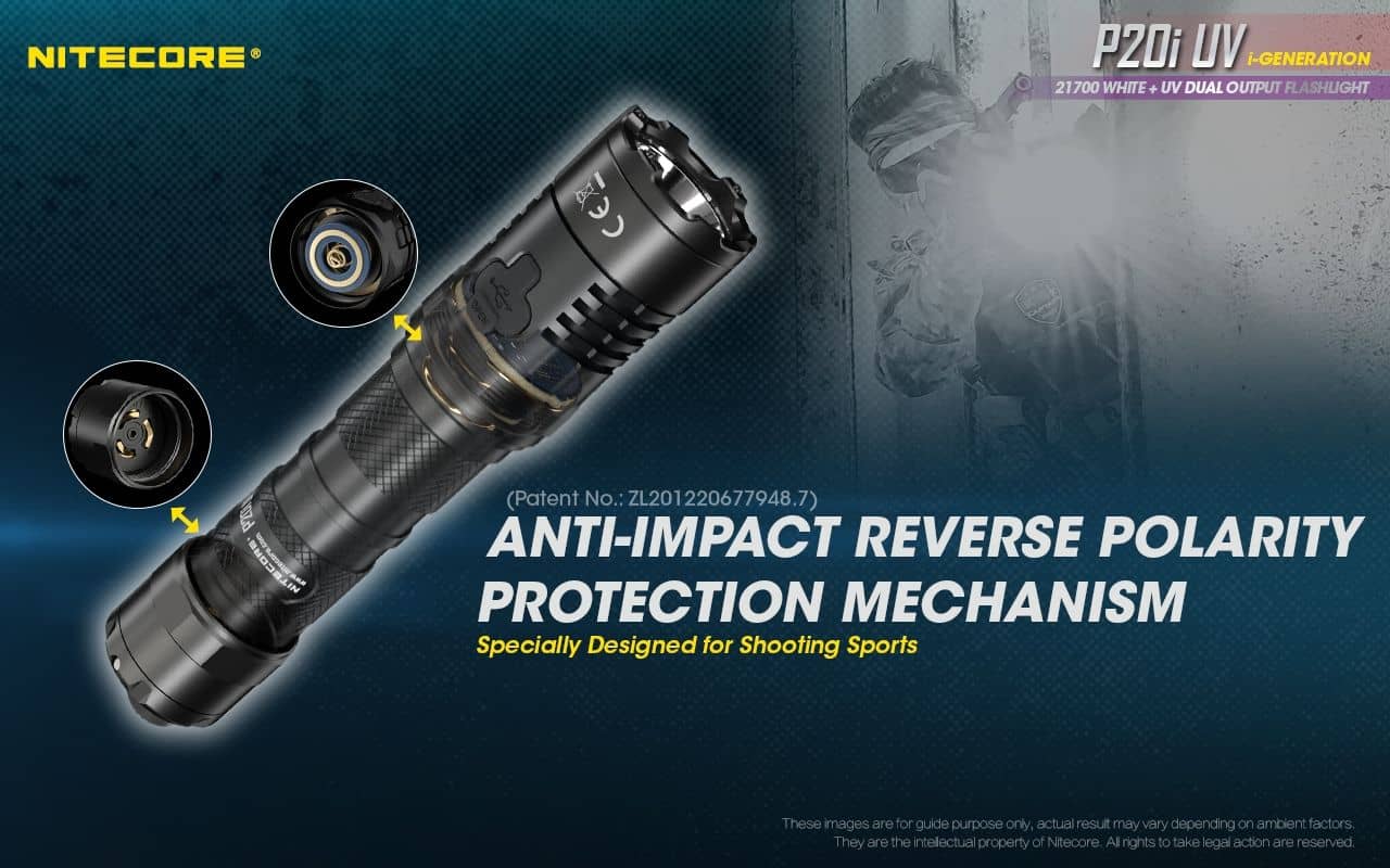 Nitecore P20i UV compact 1800 lumen USB-C rechargeable LED torch with UV output - Image 20