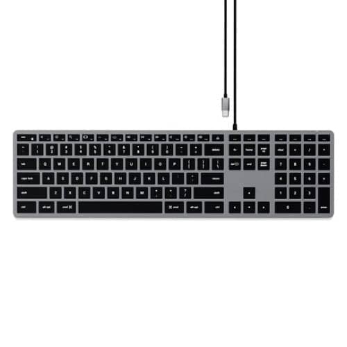 Satechi Slim W3 Wired USB-C Backlit Keyboard (Space Grey) - Image 2
