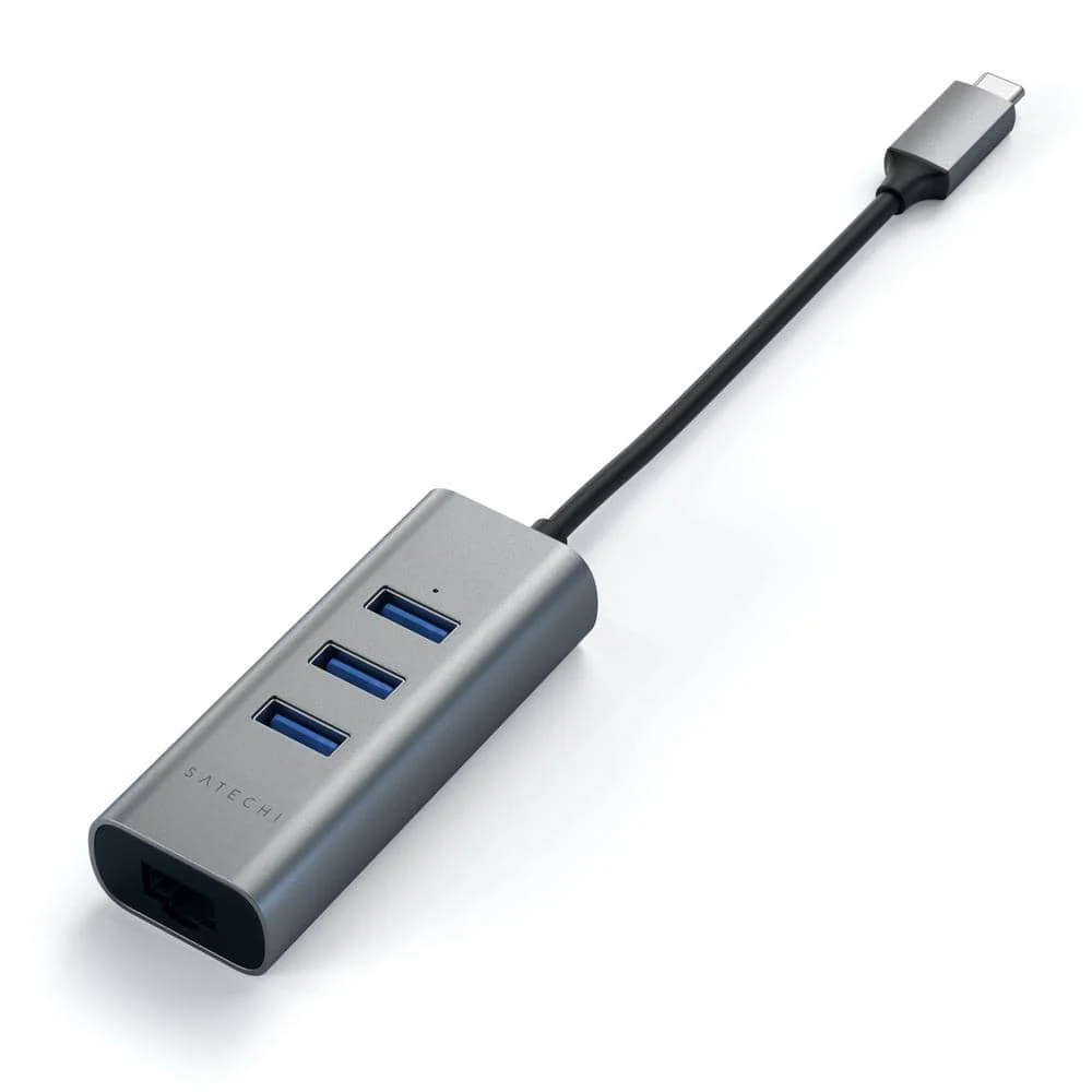 Satechi USB-C 2-in-1 USB 3.0 3-Port Hub & Ethernet - Space Grey - Image 2