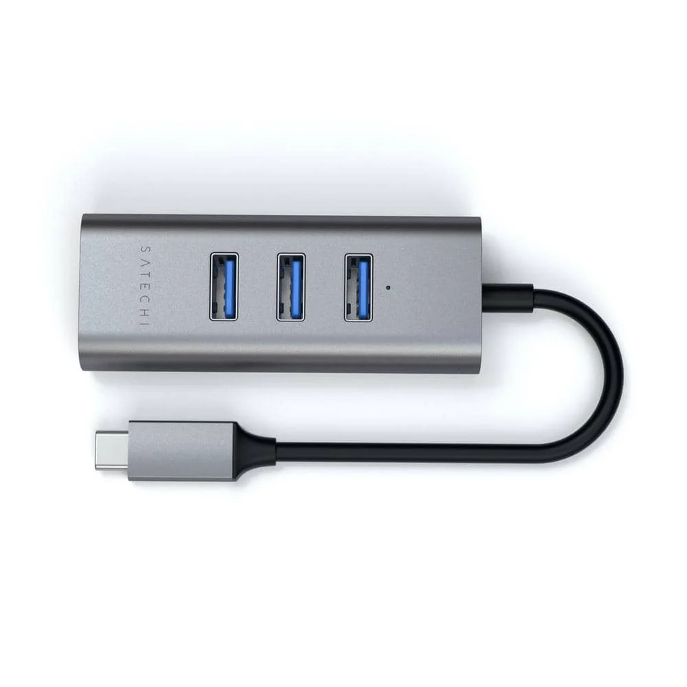 Satechi USB-C 2-in-1 USB 3.0 3-Port Hub & Ethernet - Space Grey - Image 3
