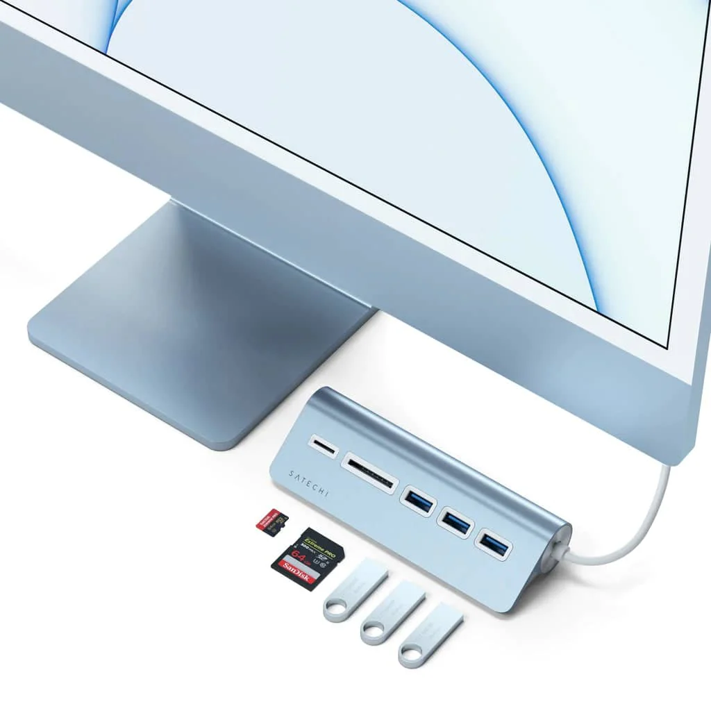 Satechi USB-C Combo Hub for Desktop (Blue) - Image 4