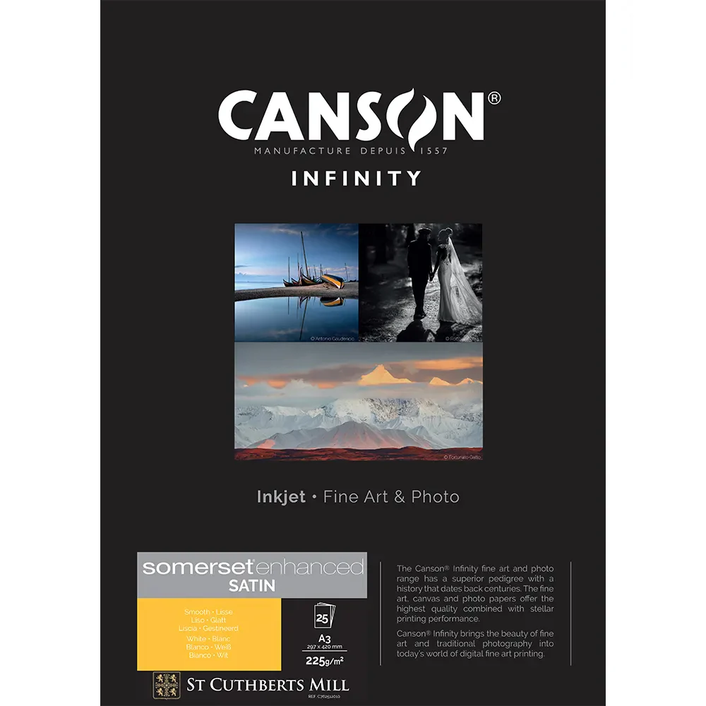 Somerset Enhanced Satin White 225gsm A3 25 Sheets