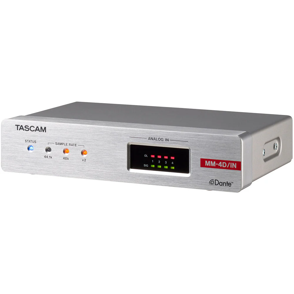 Tascam MM-4D/IN-X 4-Channel Mic/Line Input Dante Converter with Built-In DSP Mixer