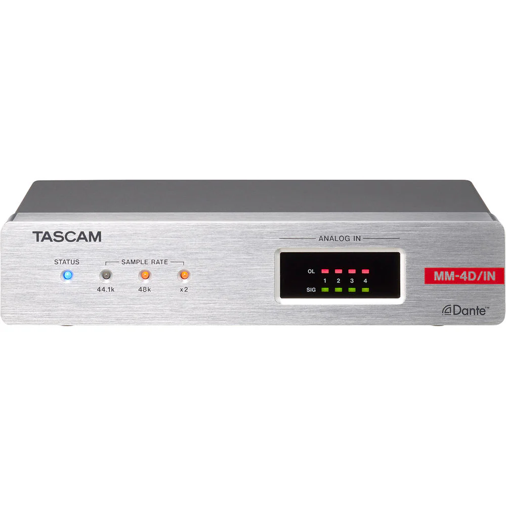 Tascam MM-4D/IN-X 4-Channel Mic/Line Input Dante Converter with Built-In DSP Mixer - Image 2