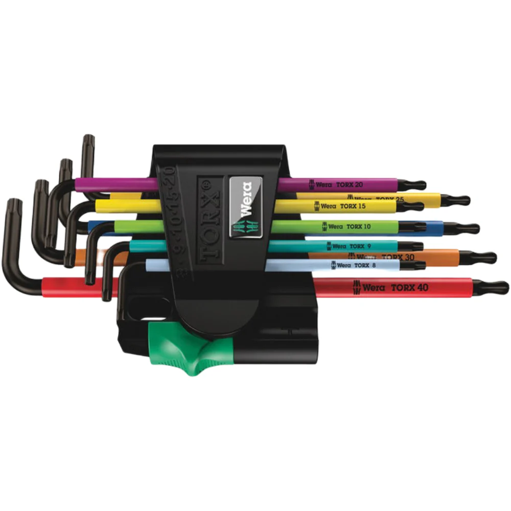 Wera 967/9 Multicolour Ball End Torx and Security Torx L-Key Clip Set 9 Peice 024335