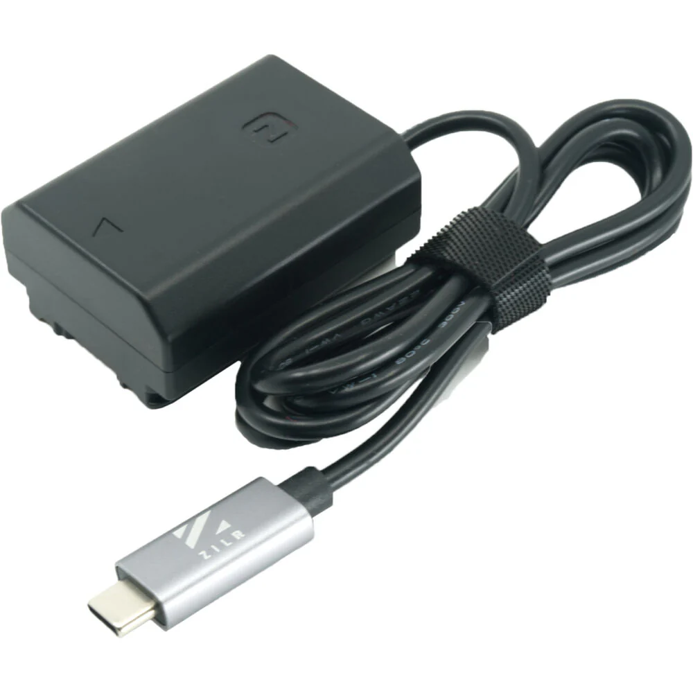 ZILR USB-C to Sony NP-FZ100 Regulated Dummy Battery Cable (24")